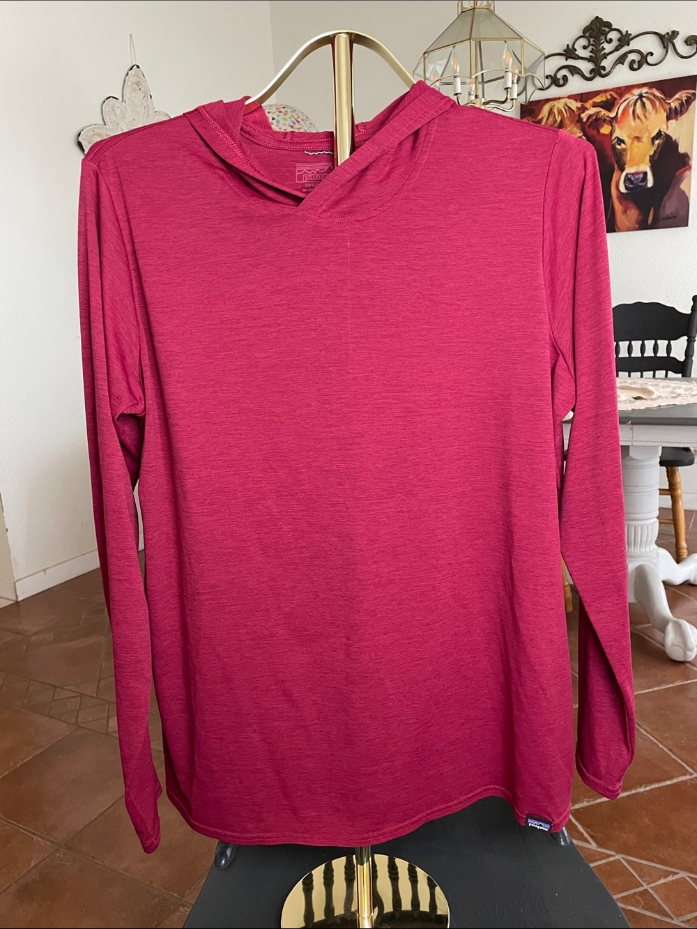 Patagonia Capilene cool daily Women's Raspberry Hooded Long-Sleeve Pullover
